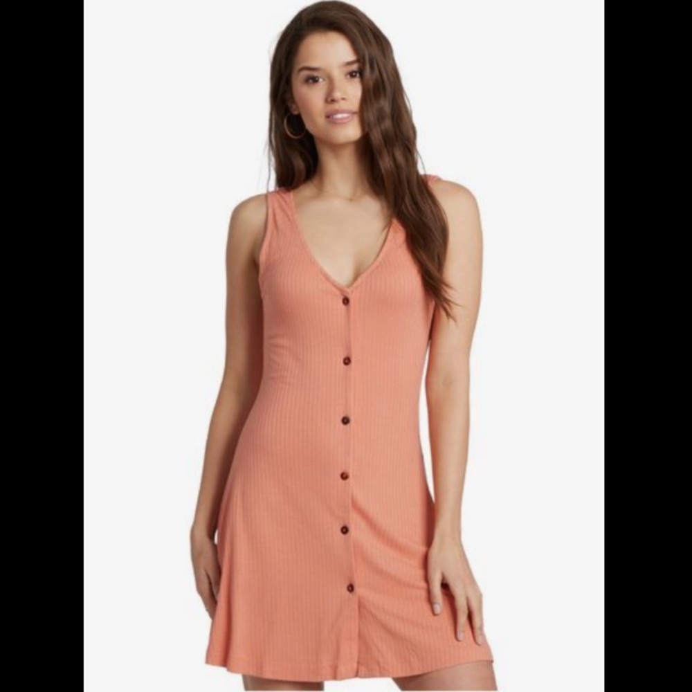 Roxy Dream Do Buttoned Rib Dress     C